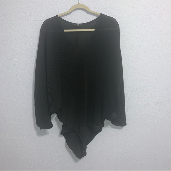 Zara Black Semi Sheer Bodysuit - Picture 1 of 7